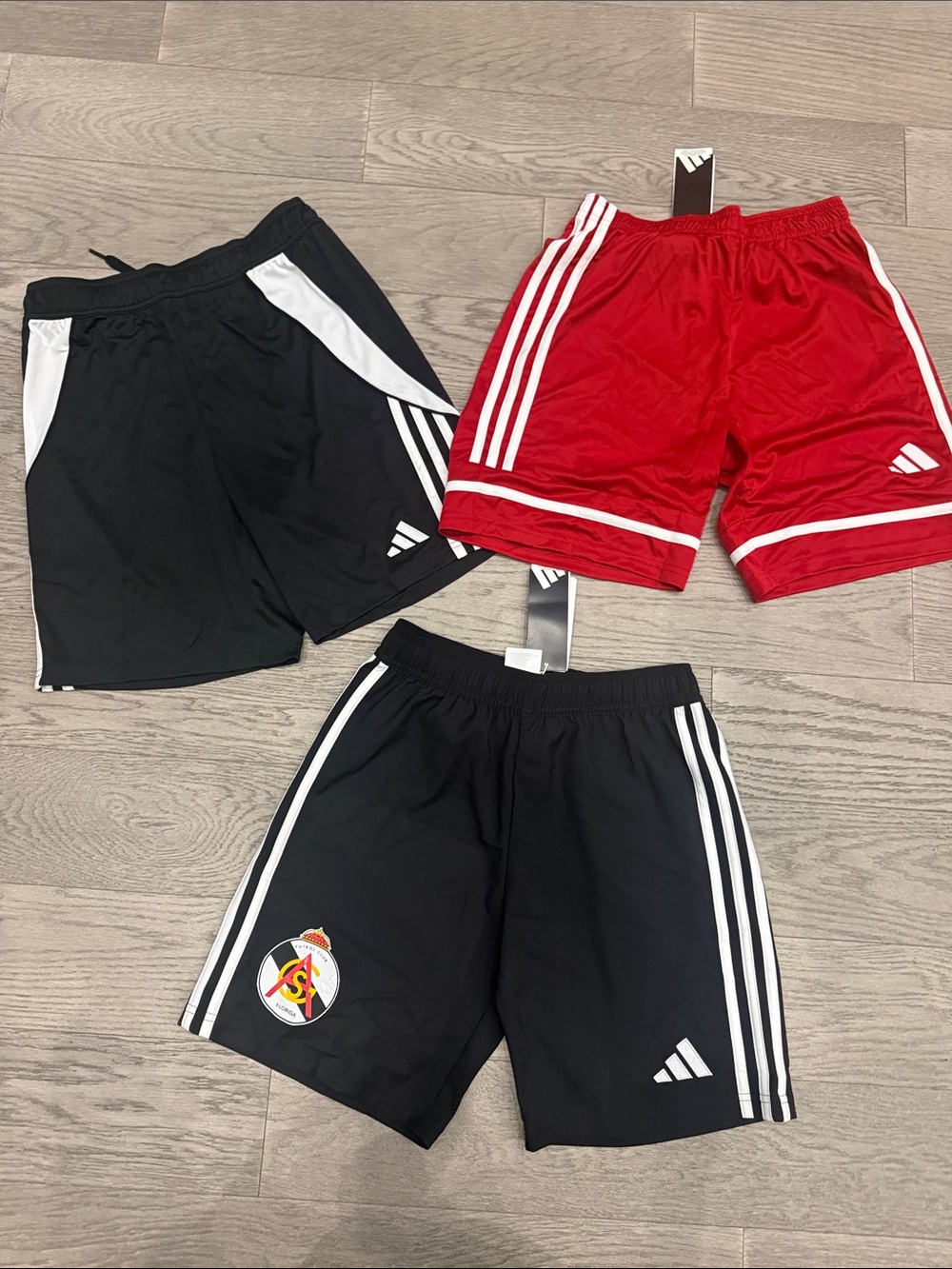 adidas Kids Athletic Shorts Set in Black and Red